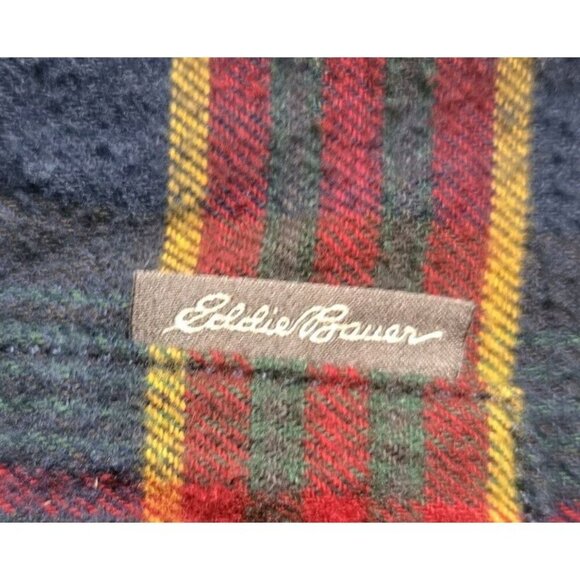 Eddie Bauer Shirt Mens XL Blue Green Tartan Plaid Button Up Soft Flannel Mens - Picture 3 of 10